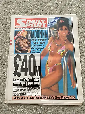 Daily Sport Newspaper 14th April 1993 Kirsten Imrie Madonna Topless Pictures • £14.99