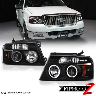 04-08 Ford F150 F-150 LOBO Black [HALO LED DRL] Projector Headlight Lamp LH+RH • $142.95