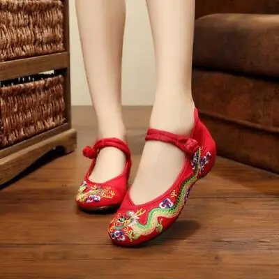 £23.99 • Buy Hot Chic Women Lady Soft Chinese Embroidered Casual Ballerina Flat Shoes Size