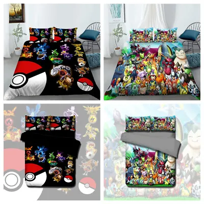 $42.90 • Buy Pokemon Quilt/Doona/Duvet Cover Pillowcase Bedding Set