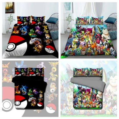 $42.90 • Buy Pokemon Quilt/Doona/Duvet Cover Pillowcase Bedding Set