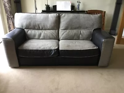 Furniture. 3 Piece Suite. Black- Leather/Fabric. Very Good Condition.  • £700