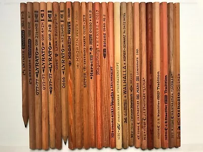 24 VINTAGE GERMAN PENCILS: LYRA A.W.FABER STAEDTLER EBERHARD FABER KURZ Etc • $36.99