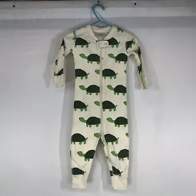 Hanna Andersson - 75cm Us 12-18 Mos - Cream W/ Green Turtles Pajama's • $12.75