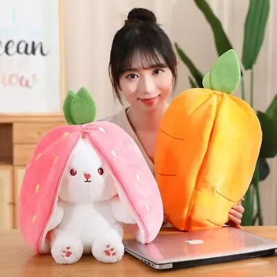 Rabbit  Doll Funny  Carrot Creative Plush Toy  Stuffed Soft Hiding Bunny 18-35cm • $6.99