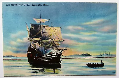 Plymouth Mass. The Mayflower 1620 Postcard Massachusetts • $5.95