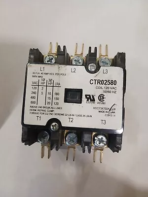 TRANE CTR02580 Contactor 3-Pole 30A Coil 120VAC 50/60HZ  • $23