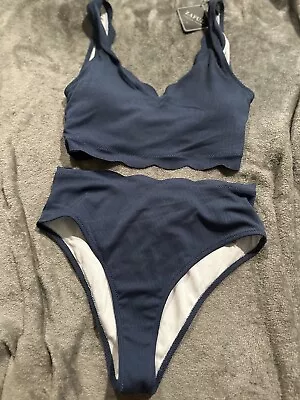 Zaful 2 Pcs Swimsuit Dark Blue Medium Nwt • $25