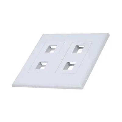 $7.36 • Buy White 2-Gang Screwless Decora Wall Plate Cover With 2-Port Keystone Jack Insert