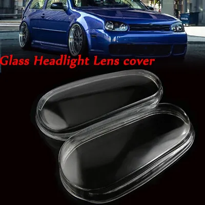 Pair For 1999-2005 Vw Mk4 Golf R32 Glass Headlight Clear Lens Cover Left+right • $76.80