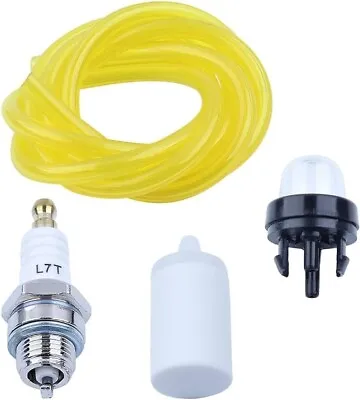 Primer Bulb Fuel Hose Line Filter Spark Plug Kit For Husqvarna McCulloch Craftsm • £5.99