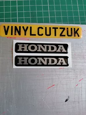 £4.99 • Buy DOMED HONDA BIKE STICKERS DECAL  / FORKS / TANK Silver/black X2