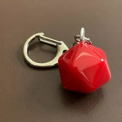 D20 Dice Keyring - Blank - Red - Opaque - D&D - Geek - Games Master. • £1.99