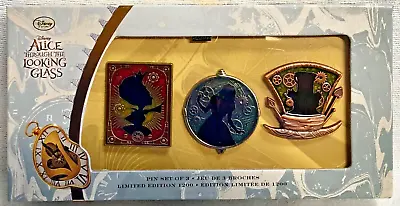 Disney Alice Through The Looking Glass Pin Set Of 3 LE 1200 Mad Hatter 2016 • $32.39
