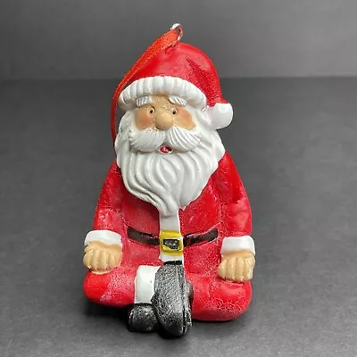 Yoga Santa Claus Lotus Pose Ceramic Christmas Ornament Hanging Decoration • $12.99