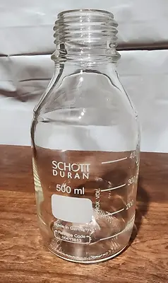 Schott Duran 500mL Graduated Media Storage Bottle Boro 3.3 Pyrex Made In Germany • $9.97