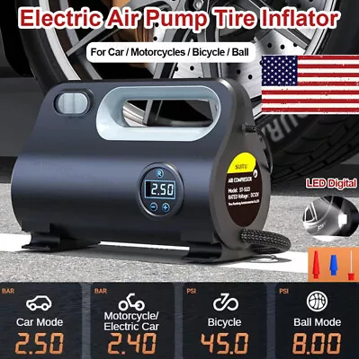 12V Heavy Duty Portable Air Compressor Car Tire Inflator Electric Pump Motor • $22.99