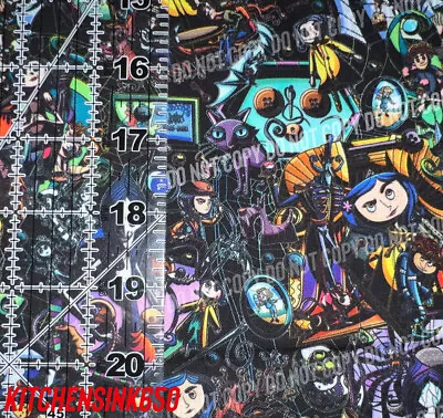 Custom Movie Coraline Dark Colors 100% Cotton Fabric  1/4 Yard  9  X 56  • $5.99