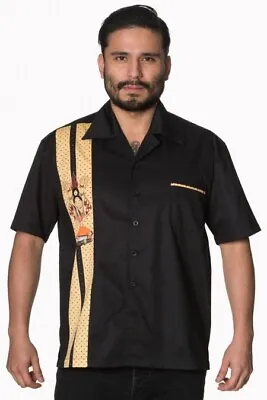 £17.54 • Buy Banned Apparel Mens  Rockabilly Bowling Shirt 50s Diner  Hot Rod    RRP £34 