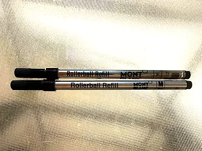 Mont Blanc  Black Roller Ball Pen Refill Fine & Medium No Box 📦 • $17.57