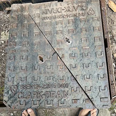 £295 • Buy Cast Iron DOUBLE MANHOLE COVER & FRAME. APPROX 1200X700 X  100 Deep D400 Cover