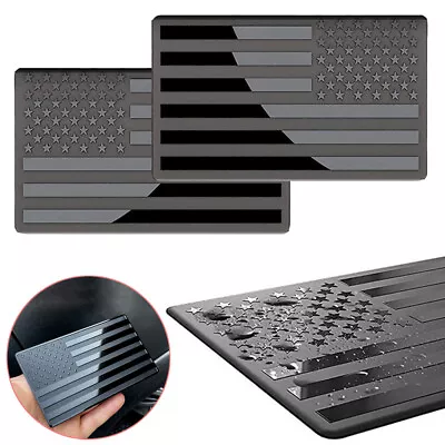 $8.99 • Buy 2× Metal USA Flag Sticker American Car Truck Decal Body Emblem Badge Accessories