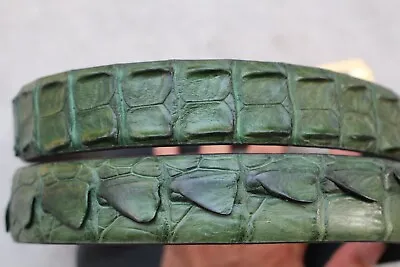 Green Real Alligator Crocodile Hornback Leather Skin Men's Belt Handmade • $66