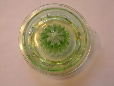 Green Vaseline Uranium Depression Glass Juicer Reamer Measuring MixingCup Topper • $24.99