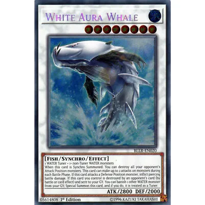 White Aura Whale  BLLR-EN020 Yu-Gi-Oh! Card Secret Rare 1st Edition • £13.95