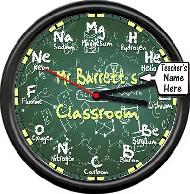 Personalized Name Chemistry Math Science Teacher Professor Gift Sign Wall Clock • $26.95