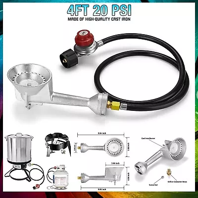 4 FT 20 PSI Adjustable High Pressure Propane Hose With Regulator & Burner Head • $30.99