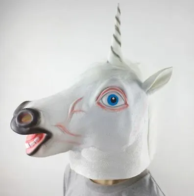 Horse Head Costume MaskHalloweenFancyparties Unicorn Mask • £5.99