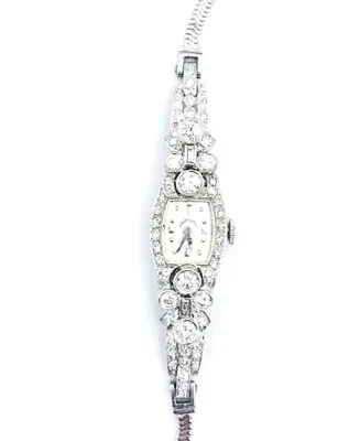 Vintage Ladies Hamilton Deco Platinum 14k ~2.00 CTW Diamond Watch • $3800