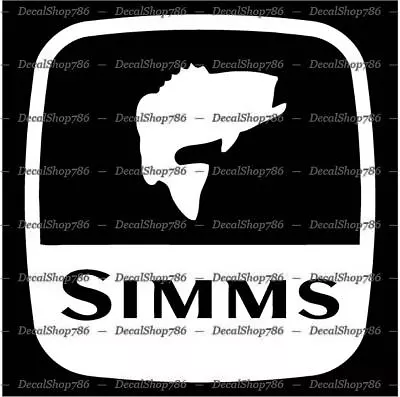 Simms Fishing Tackles - Outdoor Sports - Vinyl Die-Cut Peel N' Stick Decals • $5.95