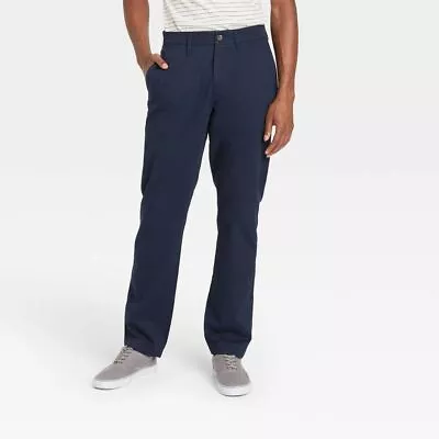 New Men's Every Wear Athletic Fit Chino Pants - Goodfellow & Co  Blue Size 38x30 • $13.99