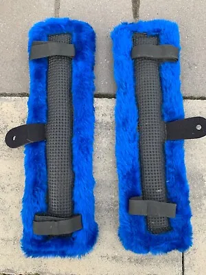 2 Team Harness Back Pads - Pony Size Blue Fleece - Driving Cart Carriage Sleigh • $15