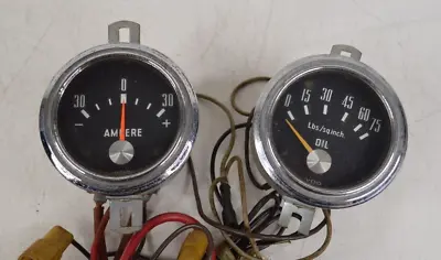 VDO Oil Pressure & Ampere Amp Gauge Set Dated 1967 VW Audi Opel BMW Mercedes • $107.99