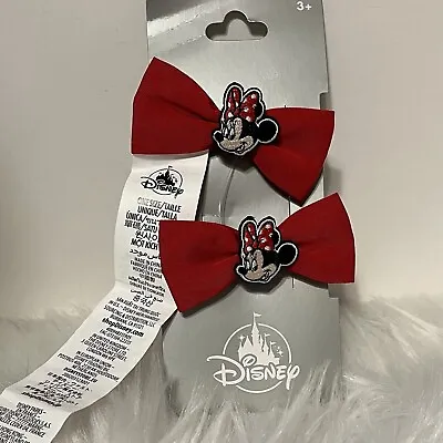 NEW Disney Minnie Mouse Hair Bows Elastic Ponytail Holder Polka Dots Free Ship • $17.47