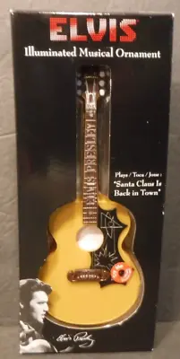 Elvis Presley Illuminated Musical Guitar Ornament Santa Claus Is Back In Town • $19.95