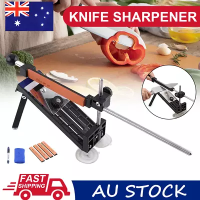 Professional Chef Knife Sharpener Kitchen Sharpening System Fix Angle 4 Stones • $24.04