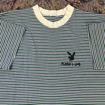 Vintage Playboy Players Club T-Shirt Mens XL Bunny 90s Single Stitch Striped • $59.99