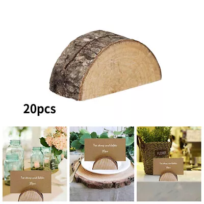 20pcs Wooden Table Place Card Holder Stand Number Place Menu Party Wedding Decor • £10.54