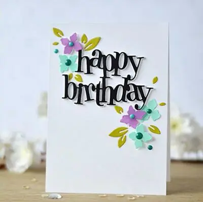 Happy Birthday Letter Metal Cutting Dies Photo Album Decor Scrapbooking Stencils • £2.84