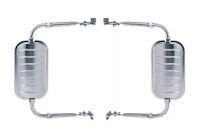 Universal Jr West Coast Truck Pickup Van Towing Chrome Steel Door Mirrors Pair • $119.95