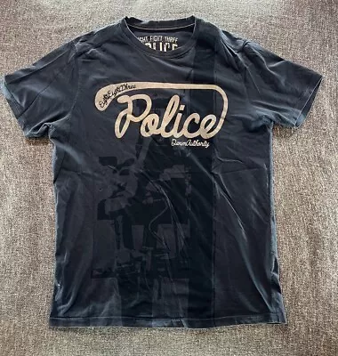 Police T-Shirt Men’s Top Medium Navy Casual Sport All Season Light Authentic • £8.70