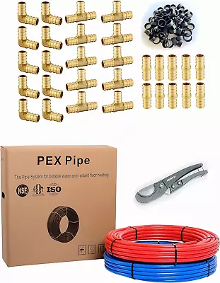 2 Rolls X 100 Ft (200 Ft) 1/2 Inch Pex-b Pipe/Tubing 30 Pcs 1/2-inch Barb Crimp • $135.99