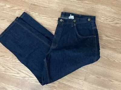 Key Men's Blue Denim Work Carpenter Jeans With Suspender Buttons 40 X 29 • $24
