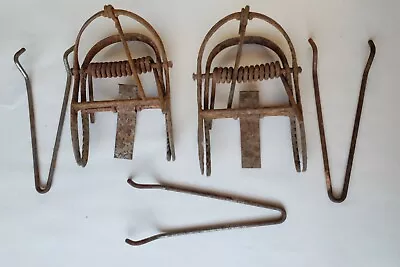 Vintage Lot Of 2 Animal Step Spring Leg Traps Primitive  • $34