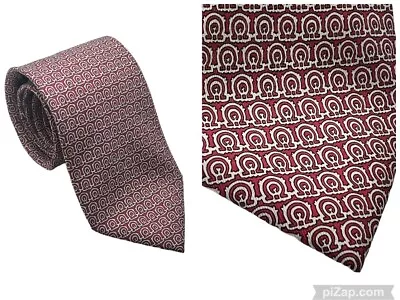 Salvatore Ferragamo Men's Red Silk Smooth Luxury Neck Tie Gancini Buckle Italy • $59.99