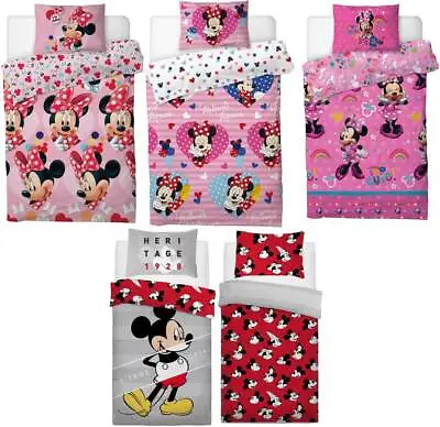 Minnie Mouse Mickey Mouse Single Duvet Cover Bedding Set Disney Quilt Reversible • £19.99